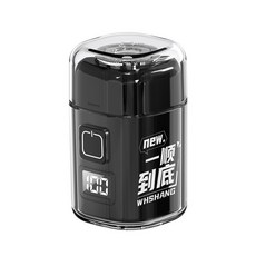 WHSHANG 電動刮鬍刀 3D浮動刀頭 Type-C快充, 電顯黑色剃鬚刀, WS-065