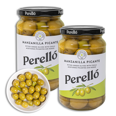 페렐로 만자닐라 피칸테 올리브 병(유리), 2개, 350g