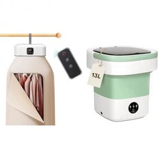 휴대용 세탁기 및 건조기 콤보 - 리모컨이 있는 3가지 모드 의류 건조기가 13L 미니 여행 RV 캠핑 아파트를 위한 드라이 백이 접이식 컴팩트 세탁 세트 D에게 완벽한 제품