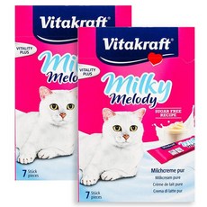비타크래프트 밀키 멜로디 퓨어 고양이 스낵, 우유맛, 70g, 2개