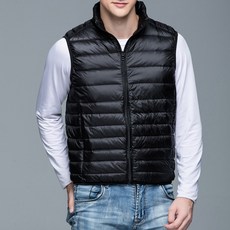 남성용 2컬러 오리털 경량패딩조끼
