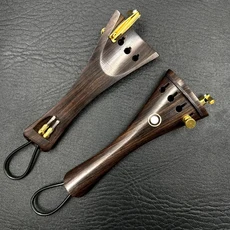 쿠쿠스토어 1pcs 바이올린 4/4 테일 피스 대추 나무/흑단 우드 (파인 튜너 + 나일론 Tailgut 포함), 12 4-4 Natural ebony