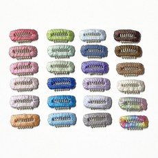 (1+1) 강아지 빗살핀 머리핀 삔 심플 리본 헤어 똑딱핀 [8발], 1개, 20.연한남색