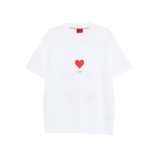 휴고 하트 프린트 티셔츠