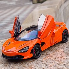 1:24 맥라렌 720S 컨버터블 스포츠카 모형 mcraren 다이캐스트, 주황, 1개