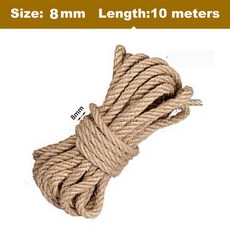 노끈 포장 공예 10m 자연 681012mm 황마 대마 줄 예술 FlOris 오리스try Bundling 문자열 꼬기, 8mm 10meters, 1개