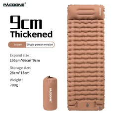 캠핑매트 휴대용 캠핑 슬리핑 패드 베개가있는 풍선 매트리스 초경량 에어 매트 내장 팽창기 펌프 여행 야외 하이킹, Camouflage