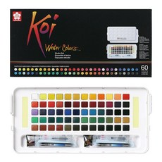 Sakura Koi 塊狀水彩寫生組 色彩鮮明 便攜設計 適合專業畫家和初學者, 60色寫生組(XNCW-60N)
