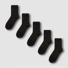 [JAJU] 자주 여 코튼 중목 양말 5족_블랙