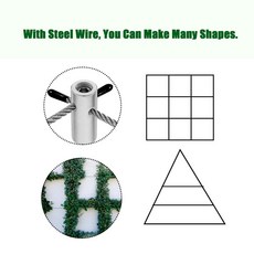 등산용 스테인레스 와이어 케이블 트렐리스 시스템 키트 덩굴 녹색 벽 브래킷 포함 12 홀더 16m 로프, 1개