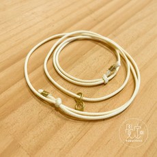 覺定幸福 伸縮款手工製作項鍊繩 純銅蠟繩編織項鍊繩 伸縮項鍊繩 手工項鍊繩, 鵝白色, 1個