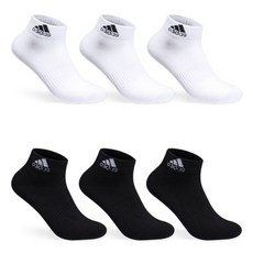 阿迪達斯高爾夫男士 Performance Neck Logo Point 腳踝襪 6 英尺套組白色黑色, 6腳套裝_WH/BK