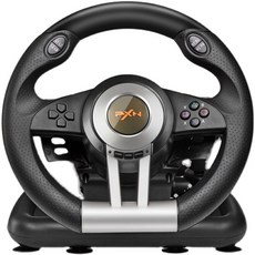 레이싱 핸들 운전대 레이싱핸들 게임 휠 유로트럭 자동차, 그린+ 페달 + 클램프, 1개