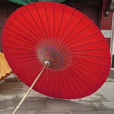 대나무파라솔 우산 볏집 파라솔 원사 브라이트레드 해변, 200cm, 전면 천공 거즈 포함