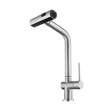 【MIT台灣製造】歌沐衛浴 GEMU 304不鏽鋼瀑布型抽拉龍頭 SGS認證 雙出水模式可伸縮冷熱水龍頭, 1個, 主體(含軟管&固定配件)