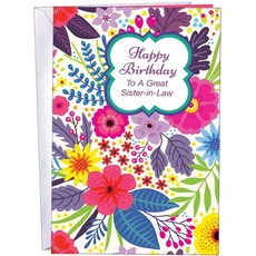 Chuck's Card-O-Rama - Sister-In-Law 생일 인사말 카드 - 미국 제조 - 훌륭한 카드 스톡 봉투 포함 - 12.7 x 19.7cm(5 x 7.75x2, Chuck's Card-O-Rama - Sister-I