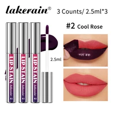 립스테인 블레이딩 박리 및 노출 키트 오래 지속되는 로즈 방수 핑크 틴트 전사 방지 내츄럴 3 개, 05 3pcs Color2