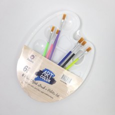 미술 팔레트 붓 6종세트 색칠놀이 기본 미술도구, 1개, 상세페이지 참조