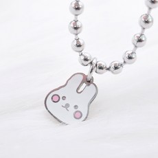 [케이스증정] 샤이니유 미니토끼 써지컬스틸 미아방지팔찌 아기돌선물, 16+3cm, 기본체인, 1개