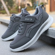 春秋中老年健步鞋單鞋情侶款透氣運動鞋，網面防滑爸爸媽媽鞋，舒適健步鞋