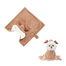 Alphapets 寵物保暖斗篷 寵物蓋毯 狗狗貓咪睡毯, 1個, 馴鹿款,S, 馴鹿款