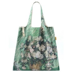 가볍고 실용적이고 예쁜 장바구니 명화 클래식 장바구니-고흐 장미가 든 꽃병 (생활방수 원단), 1개