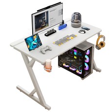 내일내꺼 Z자형 게이밍 컴퓨터 책상 ZD001, 화이트
