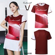 테크니스트 배드민턴 남성 여성 티셔츠 반팔 상의 와인 화이트 TNT55100