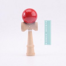 겐다마 나무 놀이 원목무도색 공넣기 일본 교구 전통 켄다마 장난감, 1개, F. 레드 유광