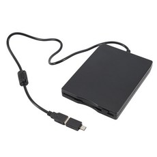 플로피 디스크 리더 3.5인치 외부 USB 유형 A C 플로피 디스크 드라이브 노트북과 호환용 플로피 디스크 리더, 검은색, 1개