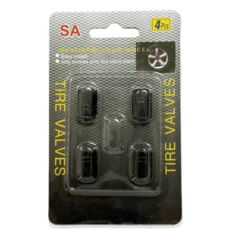 에스미코 타이어 밸브캡 에어캡 구찌캡 4P, 블랙, 1세트