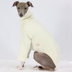 도기스타 아이쥐옷 이탈리안그레이하운드옷 신축짱 골지 기본 티셔츠, 베이지, 1개