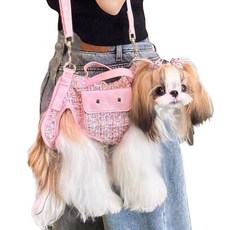 이호무 반려동물 슬링백 고양이 강아지 하네스, 1개, 핑크