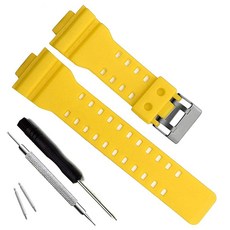 카시오 남성용 G-Shock GD120/GA-100/GA-110/GA-100C용 천연 레진 교체용 시계 밴드 스트랩 크로스 패턴-레드 모던. 200250, 옐로우