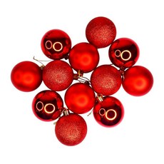 摩達客耶誕-60mm霧亮混款電鍍球24入吊飾組-聖誕樹裝飾掛飾(四色可選), 紅色, 1個