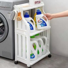 하루꿈 이동식 욕실수납장 트롤리 화장실 다용도 무빙 수납 선반 틈새선반, 1개, 화이트2