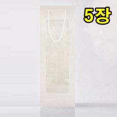 긴 두껍고 튼튼한 보드카 36CM 와인쇼핑백 5매, 화이트, 1세트