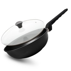 국산 키친아트 뚜껑세트 블랙 다이아몬드코팅 프라이팬, 1개, 뚜껑 + 궁중팬26cm