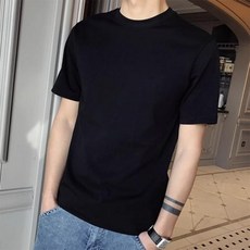 여름 라운드 반팔티셔츠 편안 홈웨어 쿨 반팔티 상의