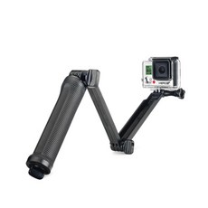 체리스팟 고프로 액션캠 셀카봉 삼각대 겸용CS-3way 삼각다리 포함, 1개, 블랙