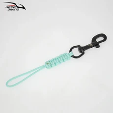 스쿠버 다이빙 스테인리스 스틸 스냅 후크 안전 로프 및 클램프홀더 BCD 장비용 손전등 릴 고정용 흰색, Luminous Blue