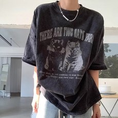 빈티지 워싱 반팔 티셔츠 남여공용 피그먼트 오버핏 라운드넥 반팔티N-0028