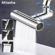 Ataasha 수도꼭지 조절 가능 물튀김 방지 폭포 세면대 수전 욕실용, 1세트