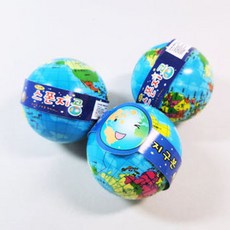 지구본 스폰지공 7cm 3개 한글판 지구볼 탱탱볼 세계지도 공놀이, 단일, 1개