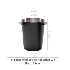 커피 도징 컵 51/54/58mm 콩 측정 에스프레소 머신 용 스테인레스 스틸 교체 카페 바리, 03 JFBB01-Black-51mm