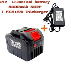 마키타 호환 18V/21V B 시리즈 전동 공구 전기톱 임팩트 렌치 앵글 그라인더용 21V3AH6AH9AH 충전식 리튬, 07 9AH1PCS charger