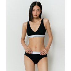 무신사 스탠다드 WOMAN 우먼즈 코튼 화이트 밴디드 브라렛 블랙 202398