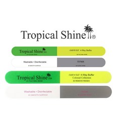 TropicalShine 정품트로피칼샤인USA 네일파일 풋파일, 1개, 4웨이버퍼콜로설(대)707342(그린_옐로우)