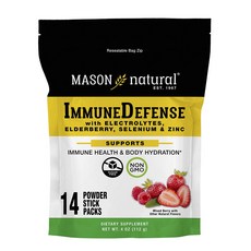 Mason Naturals Immune電解質&接骨木萃取沖泡粉隨身包 綜合莓果口味, 112g, 1個