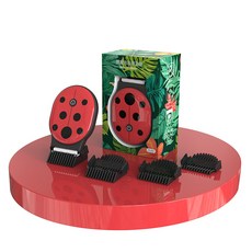 寶寶專用電動理髮器嬰童電動剪頭髮滿月百天週歲理髮神器高顏值, 七星瓢蟲【4定位梳】:充電式安全嬰童理髮器